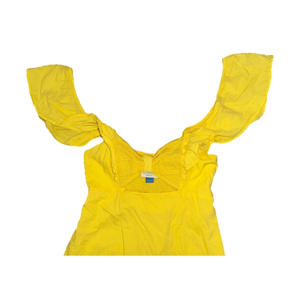 Farm Rio Flutter Sweetheart Neck Butter Yellow Cut Out Bandeau Midi Dress Size S - Picture 7 of 10